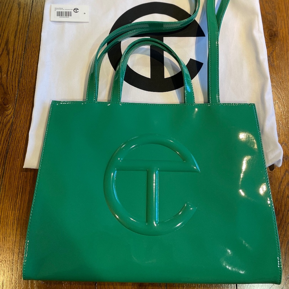 Telfar Medium Shopping Bag Greenscreen Patent / New